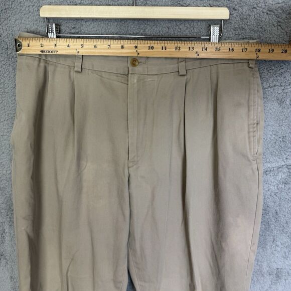 Bills Khakis Pants Mens 37x29 Khaki Straight Leg Chino Pleated Cuffed - Picture 3 of 11